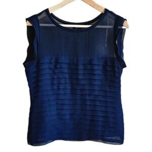 Forever 21 Deep Blue Sheer Accent Tank Top